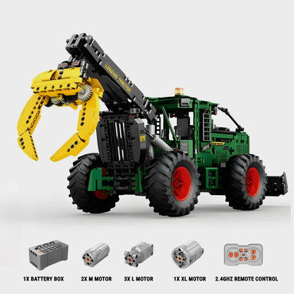 Trilumity Log Skidder Tractor Building Block Set, Remote Control, 1,741-Piece