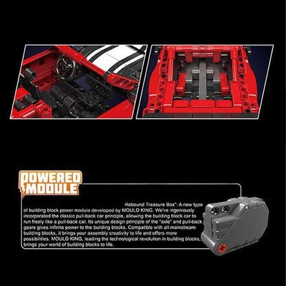 Mould King Building Block Set: Challenger Pull Back Sports Car, Model K15080
