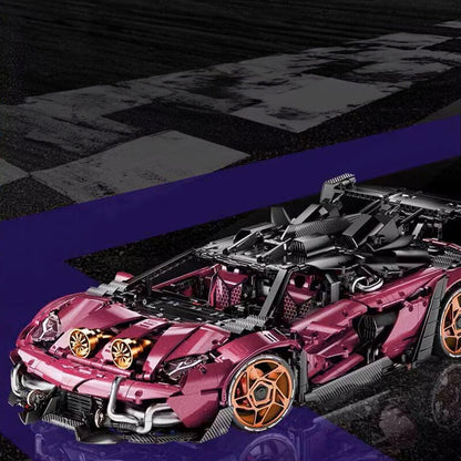 Trilumity Motorized Building Block Set: The Ultimate Turbocharged Italian Bull Jota V12 Hypercar (3950-Piece)