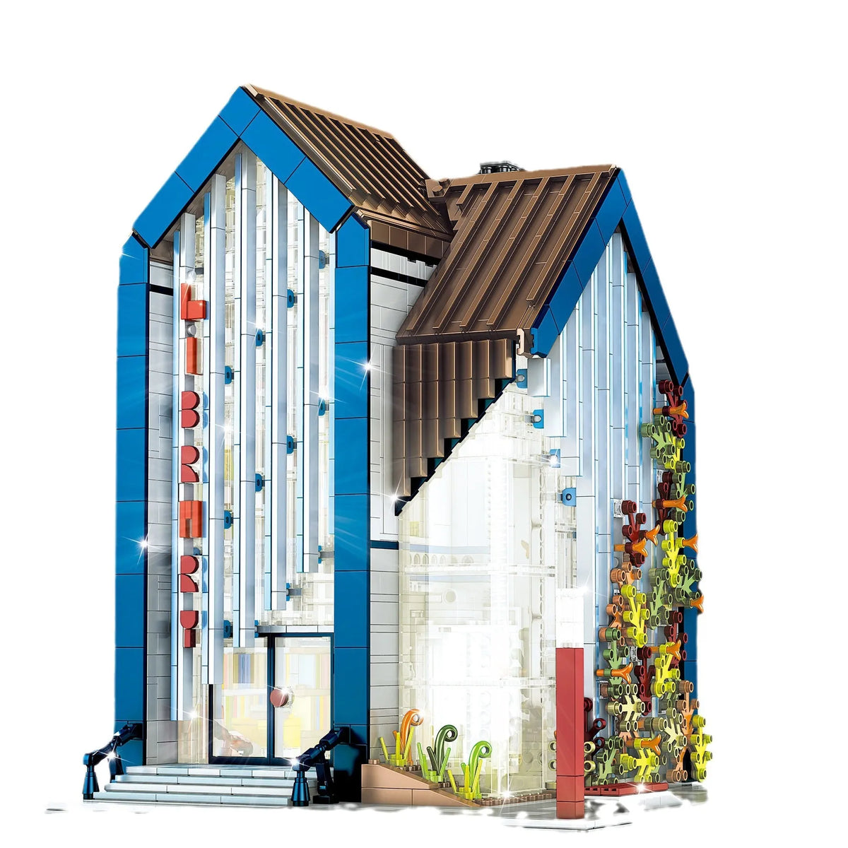 Mould King MOC Motorized Building Block Set: Modern Library, Model K16022