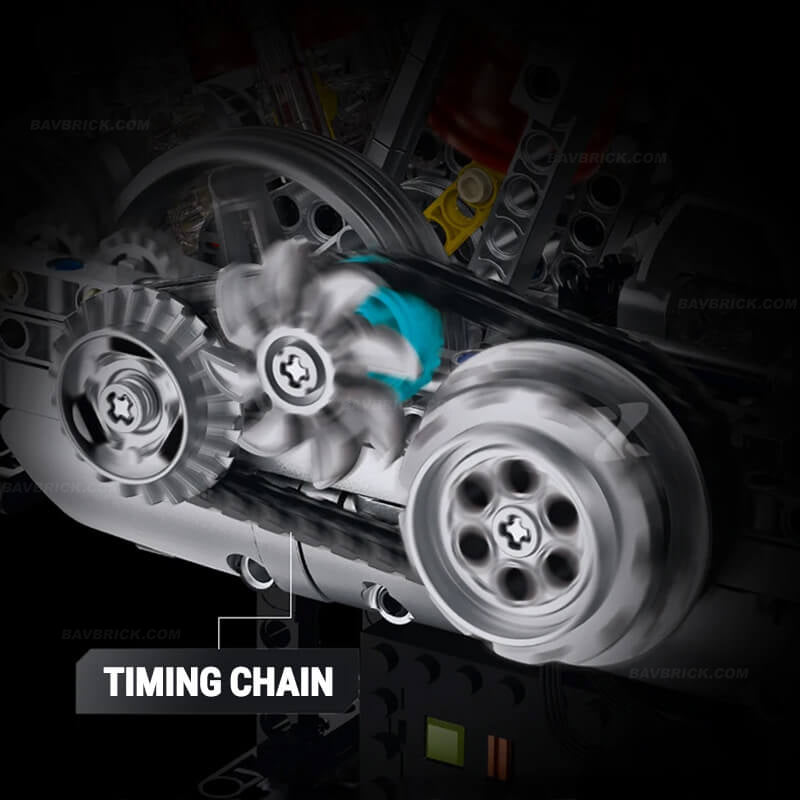 Trilumity Building Block Set: Motorised Harley Motorcycle V2 Engine(867Piece)