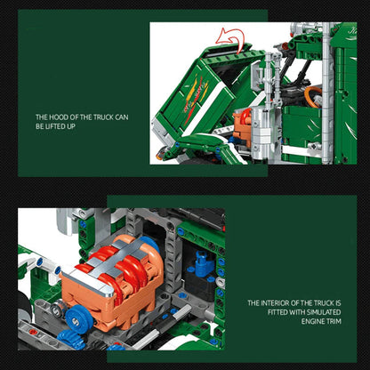 Trilumity The American Peterbilt 389 Truck Building Block Set, Remote Control, 2,105-Piece