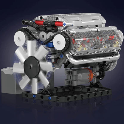 Trilumity Building Block Set: Motorised V8 Engine (534-Piece)
