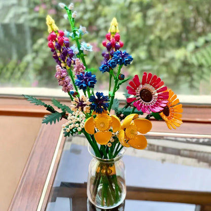 MOC Building Block Set: Botanical Wildflower Bouquet, Model 10030