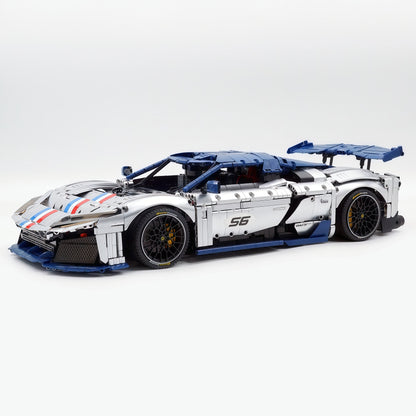 Trilumity Building Block Set: 1:8 The Ultimate 2025 Hybrid Hypercar | Remote Controlled V6 Prancing Horse Hypercar | Silver Limited Edition