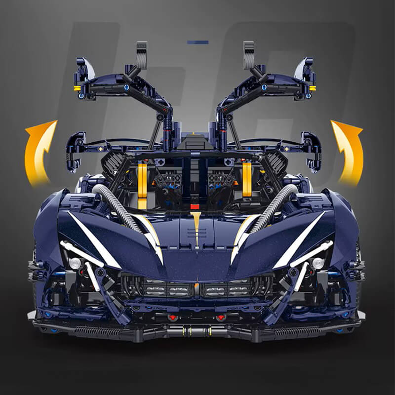 Trilumity Building Block Set: 1:8 Apollo Ie Hypercar — Midnight Edition | Starry Blue Exterior (3656Piece)
