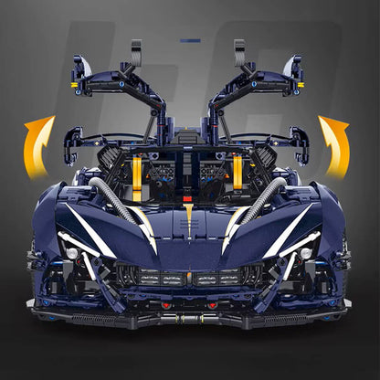 Trilumity Building Block Set: 1:8 Apollo Ie Hypercar — Midnight Edition | Starry Blue Exterior (3656Piece)
