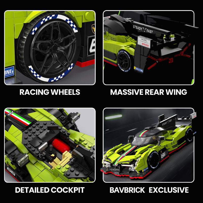 Trilumity Building Block Set: 1:16 The Ultimate LMDh Hybrid Prototype | 2024 Le Mans Endurance Prototype (1188Piece)