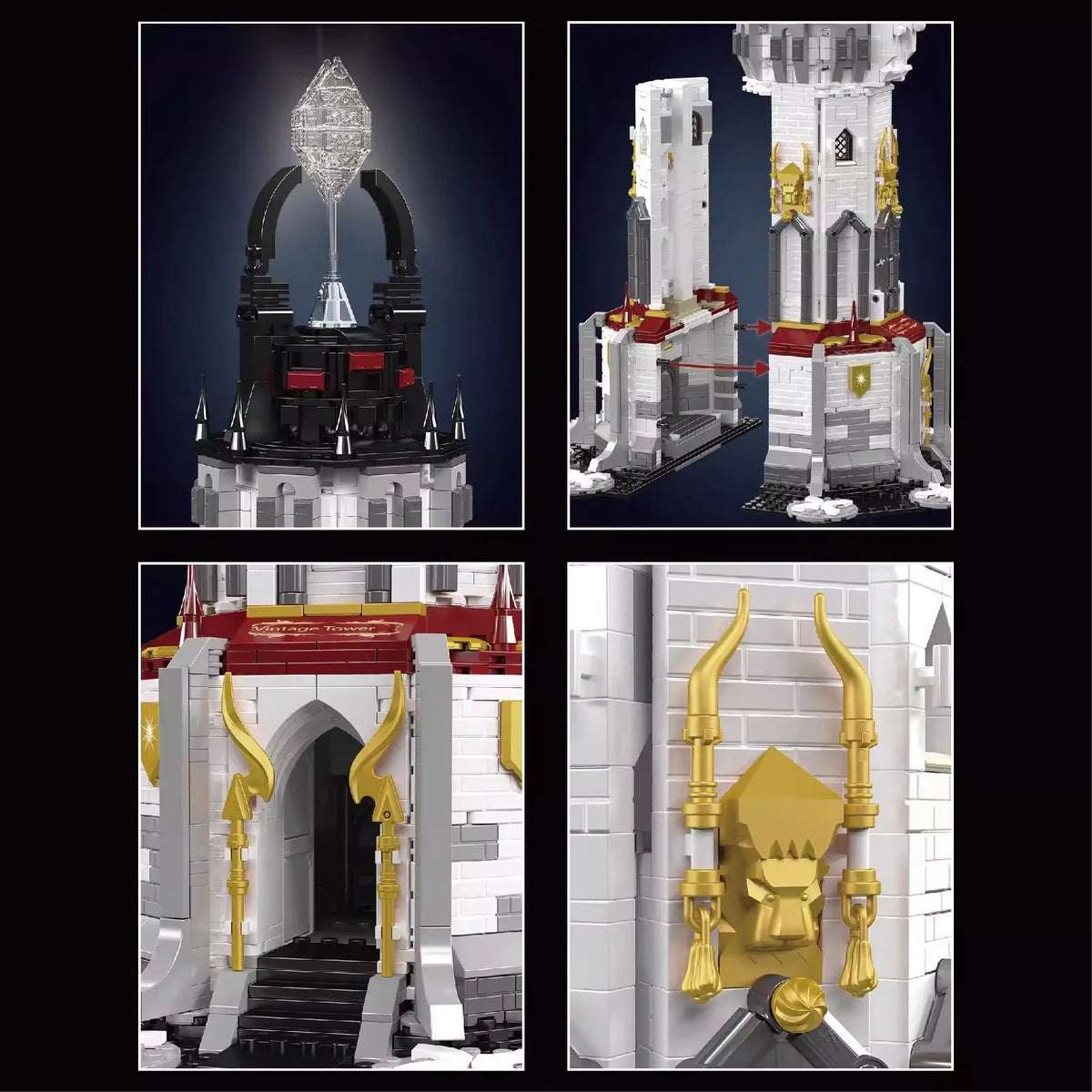 Mould King MOC Building Block Set: Medieval City Central Lighthouse, Model K16055