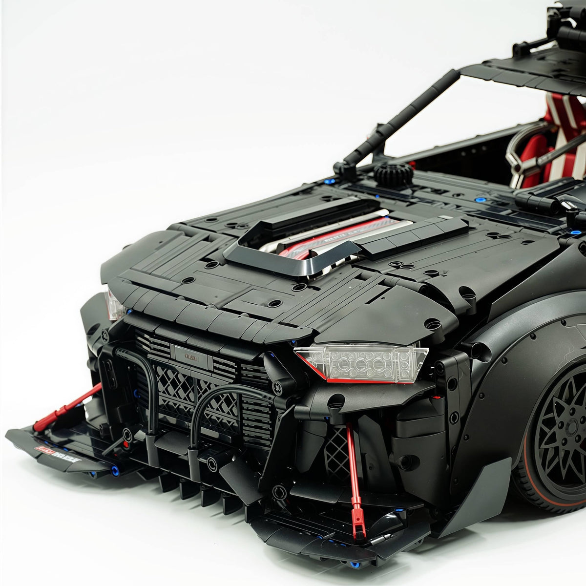 Trilumity Motorized Building Block Set: 1:8 Audi Rs6 Quattro Widebody Wagon | Matte Black Power | 4189+-Piece