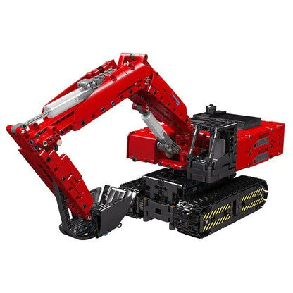 Mould King MOC Building Block Set: Motorized MOC Red Mechanical Digger, Model 15062