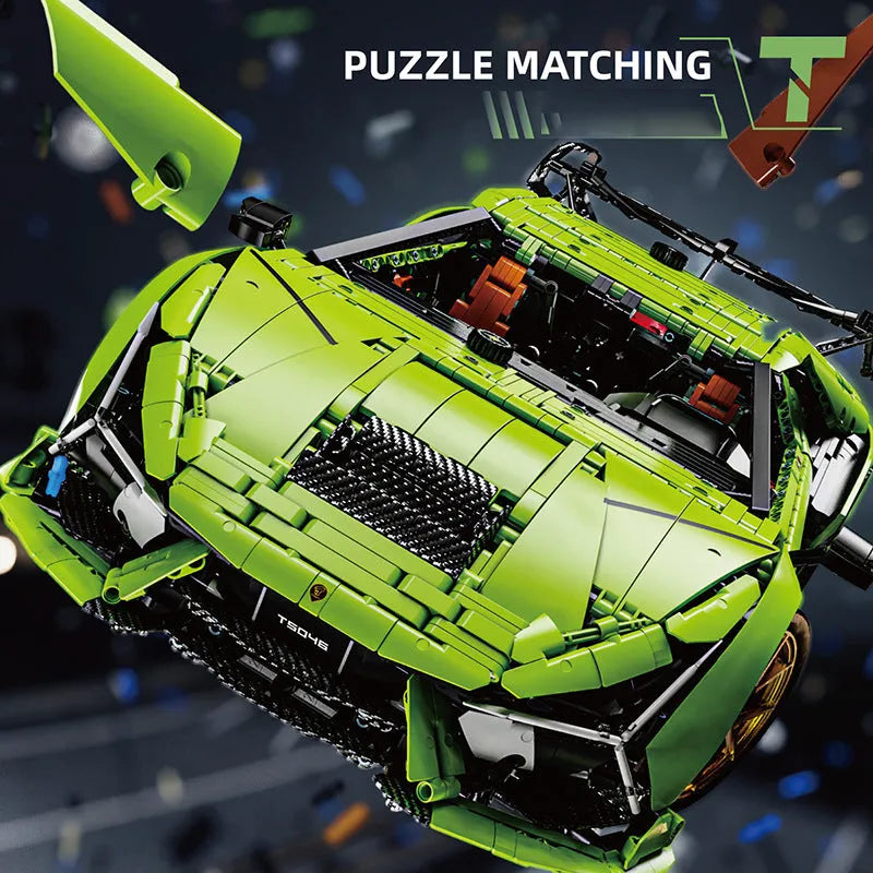 TiaGole MOC Motorized Building Block Set: Lambo Aventador SVJ Supercar, Model T5046