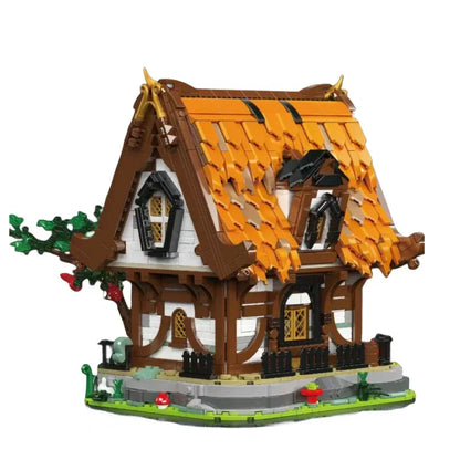 Mould King MOC Building Block Set: Medieval City Log Cabin, Model K16054