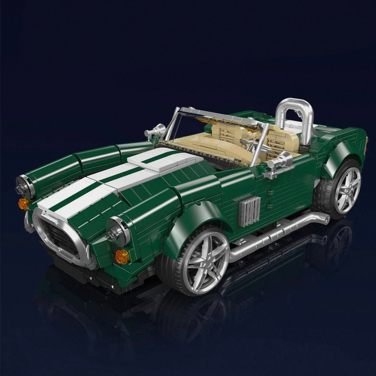 Trilumity Building Block Set: American V8 Classic Roadster | Vintage Open-Top Sports Car | 1:14 Scale | 1198-Piece
