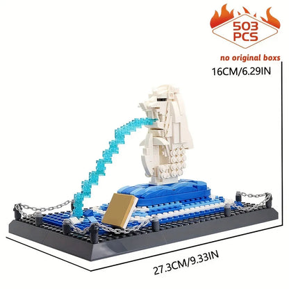 Wange MOC Building Block Set: Famous Merlion Statue 4218