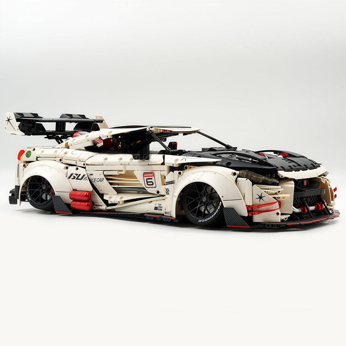 Trilumity Motorized Building Block Set: 1:8 Nissan GT-R R35 Widebody Edition | White Beast | 3939+-Piece
