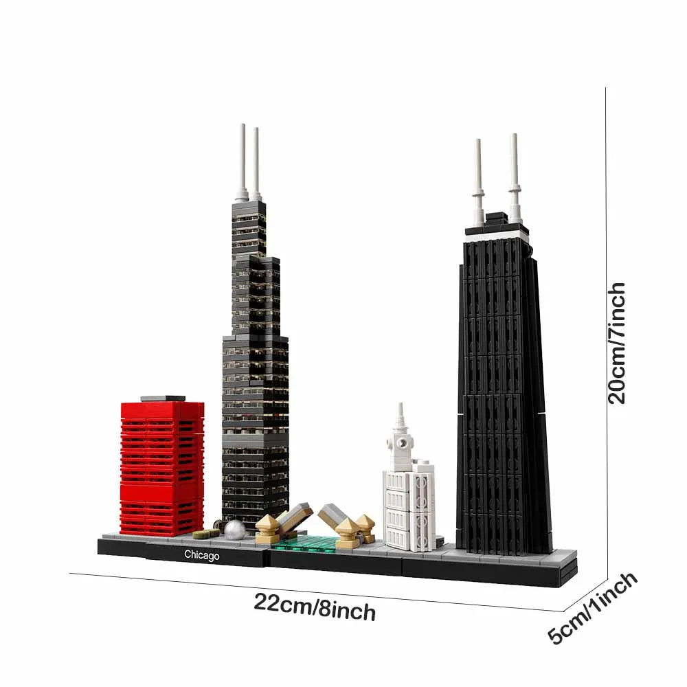 MOC Building Block Set: Chicago Skyline, Model 22888