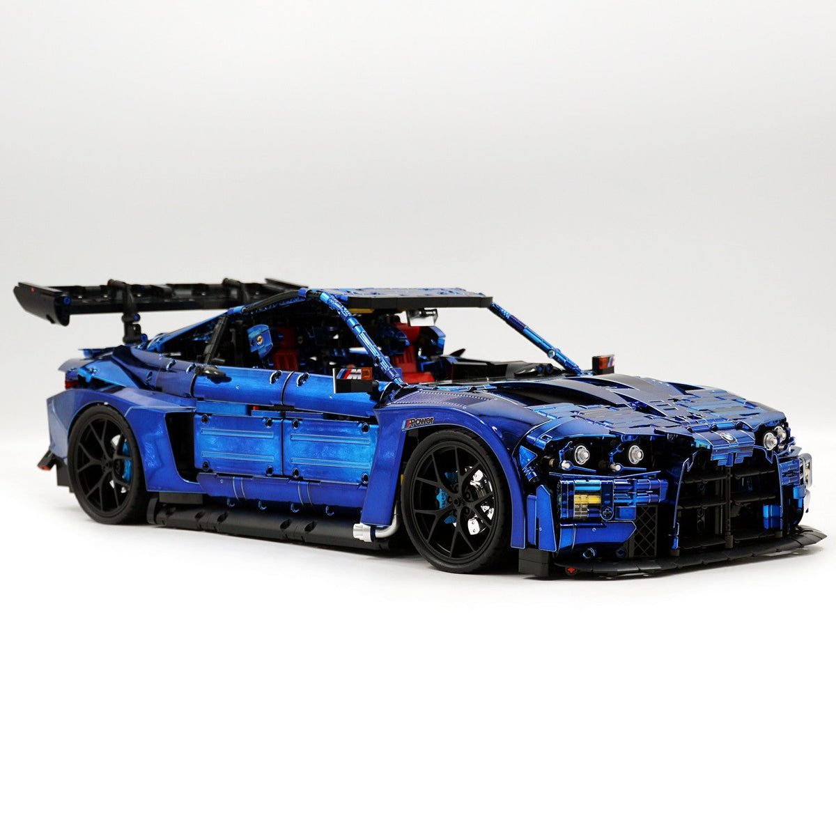 Trilumity Motorized Building Block Set: 1: 8 BMW M4 GT3 Building Set, Fully Detailed Simulation, Electric Sapphire Blue Custom Edition (4556Piece)