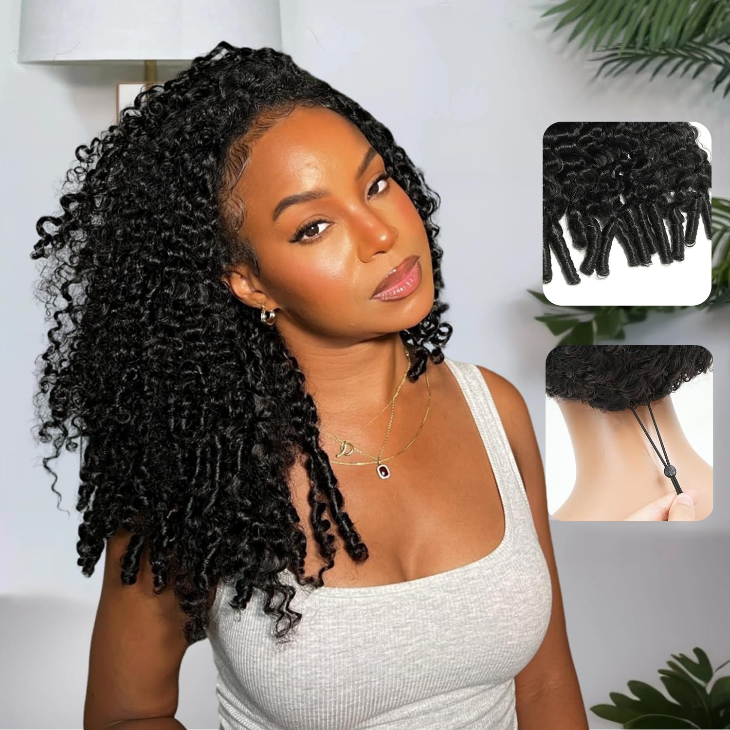 Trilumity Burmese Half Curly 100% Human Hair - Natural Black Hair Replacement Wig