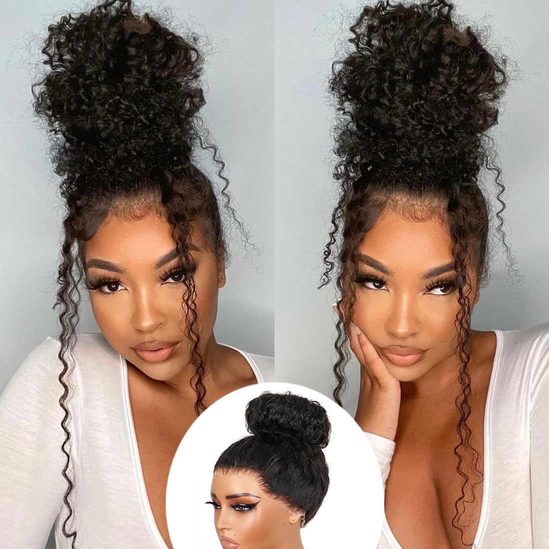 Trilumity Hidden Strap 360 Full Deep Wave Human Hair - Natural Black Hair Replacement Wig