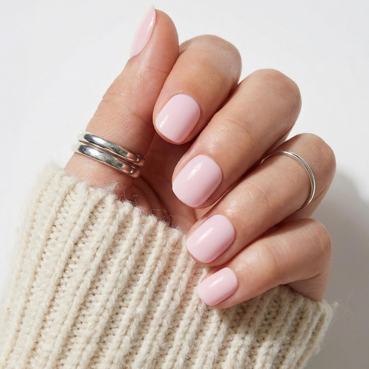 Trilumity Sugar Bb Spring Nails Short Almond Soft Gel - Pink Press On Nails