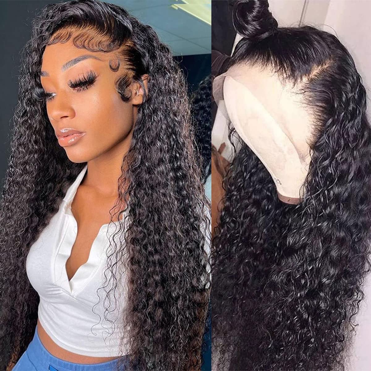 Trilumity 13X4 180 Density Water Wave Human Hair - Natural Color Hair Replacement Wig