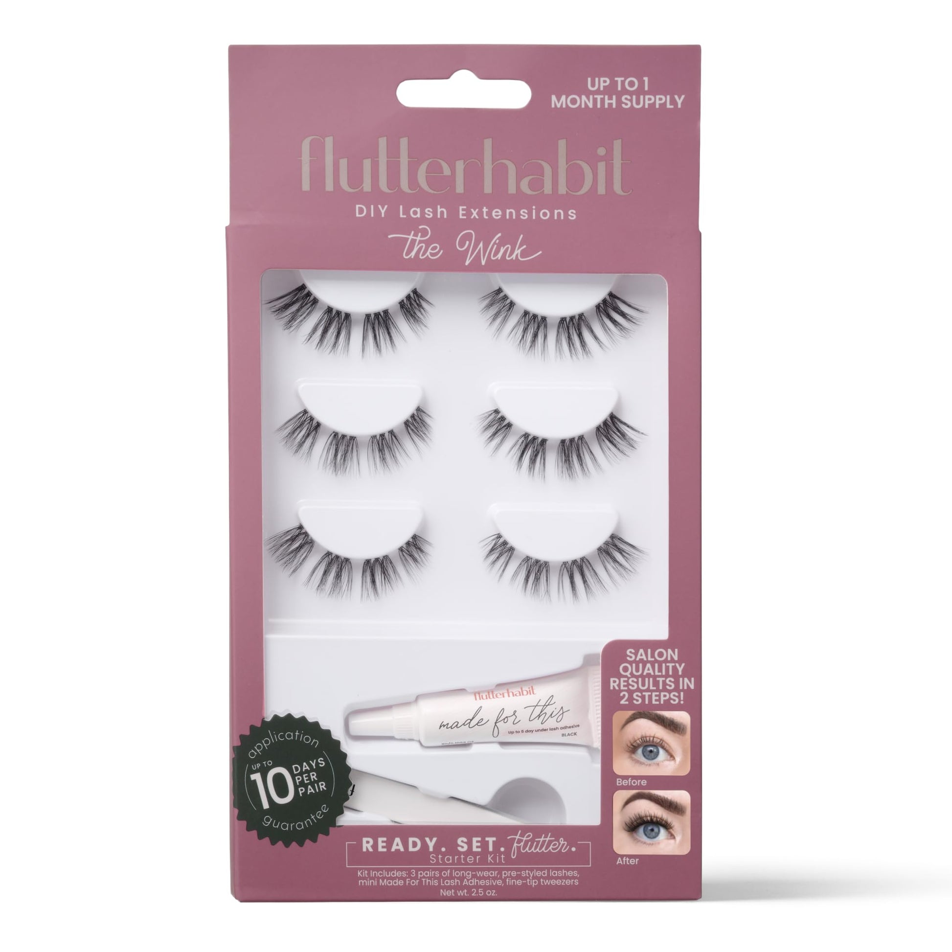 Trilumity Wink Ready Set Natural Faux Mink Fiber - Black False Lashes