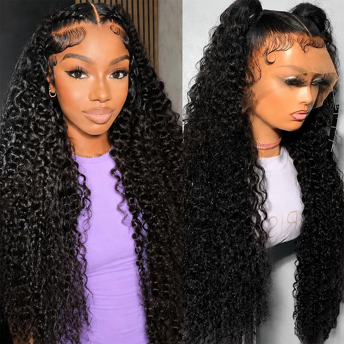 Trilumity Water 200 Density Water Straight Human Hair - Natural Black Hair Replacement Wig