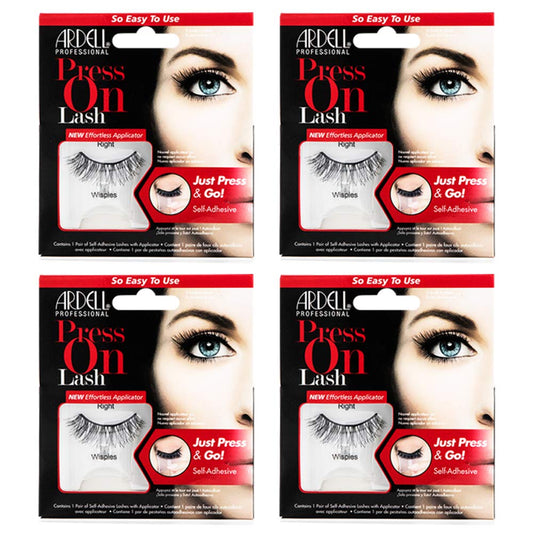 Trilumity Press On Self Wispy Cat Eye Faux Mink Fiber - Black False Lashes