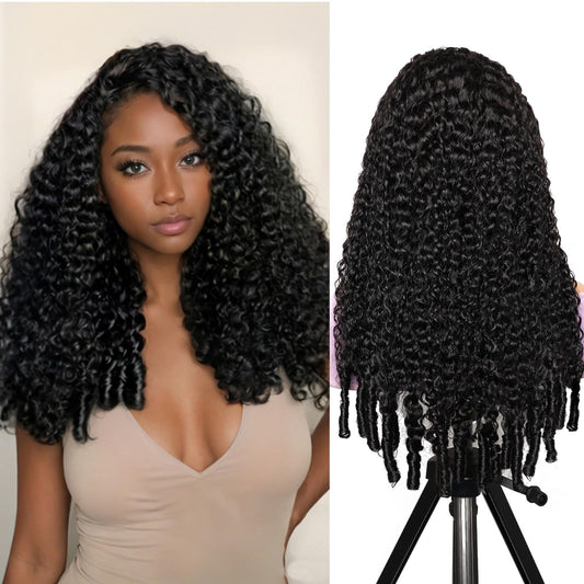 Trilumity Half Burmese Curl For Curly Human Hair - Natural Color Hair Replacement Wig