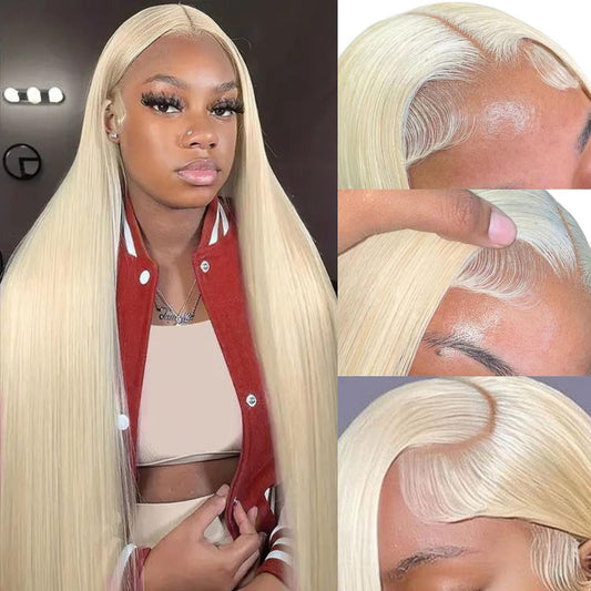 Trilumity 613 13X6 Straight 180 Straight Human Hair - Honey Blonde Hair Replacement Wig
