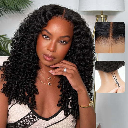 Trilumity 7X6 Burmese Glueless Curly Human Hair - Natural Color Hair Replacement Wig