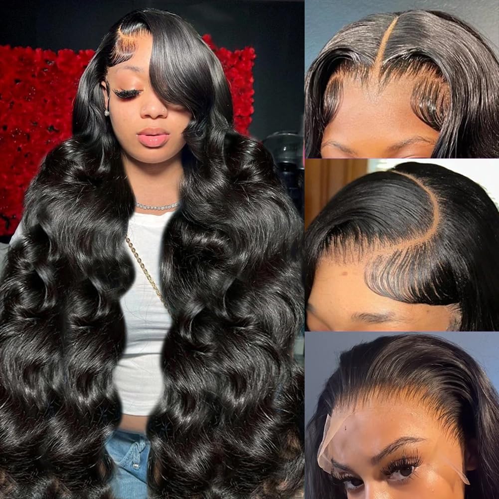 Trilumity 13X6 Front Pre Body Wave Human Hair - Natural Black Hair Replacement Wig