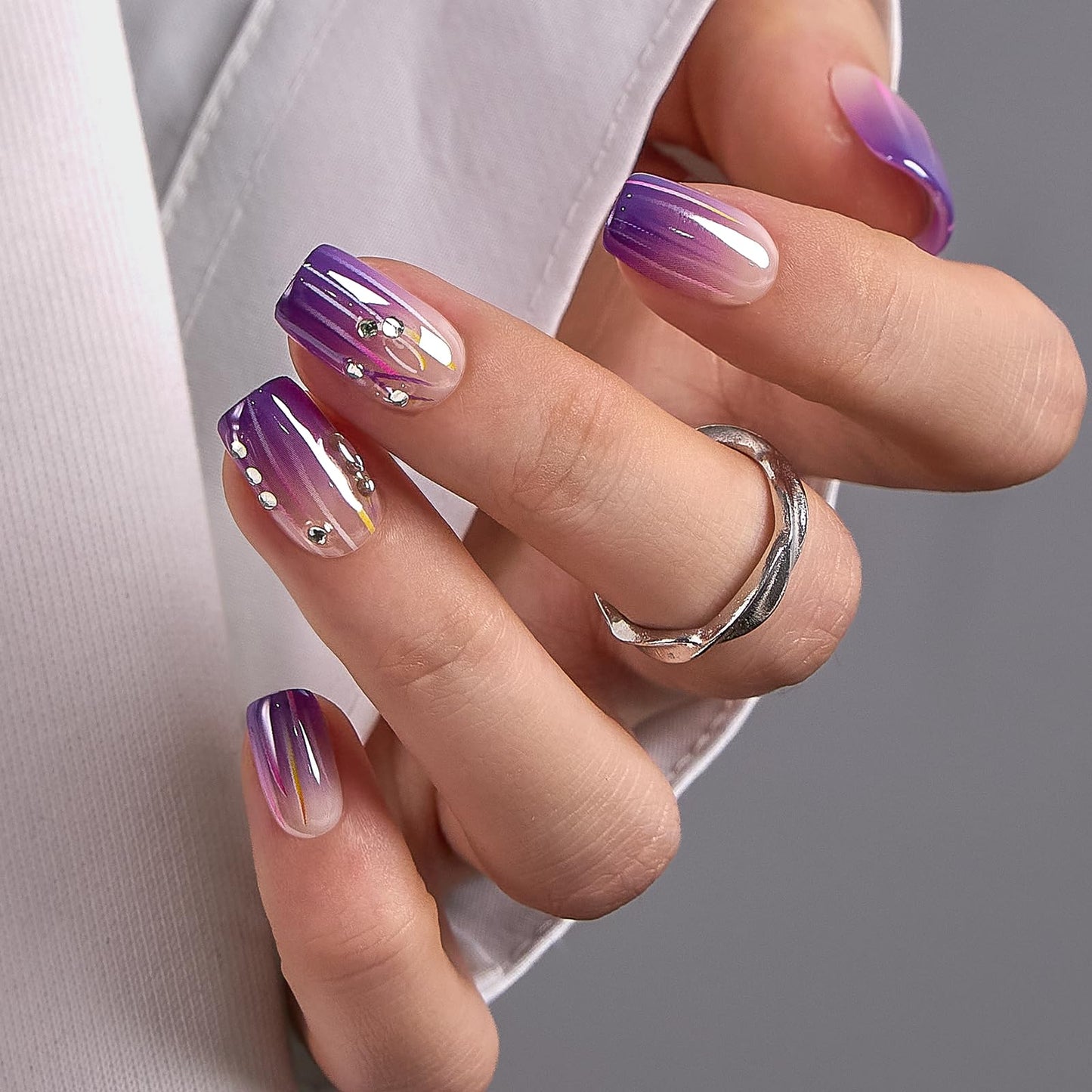 Trilumity Kit Full Cover False Medium Almond Soft Gel - Nude Pink Press On Nails