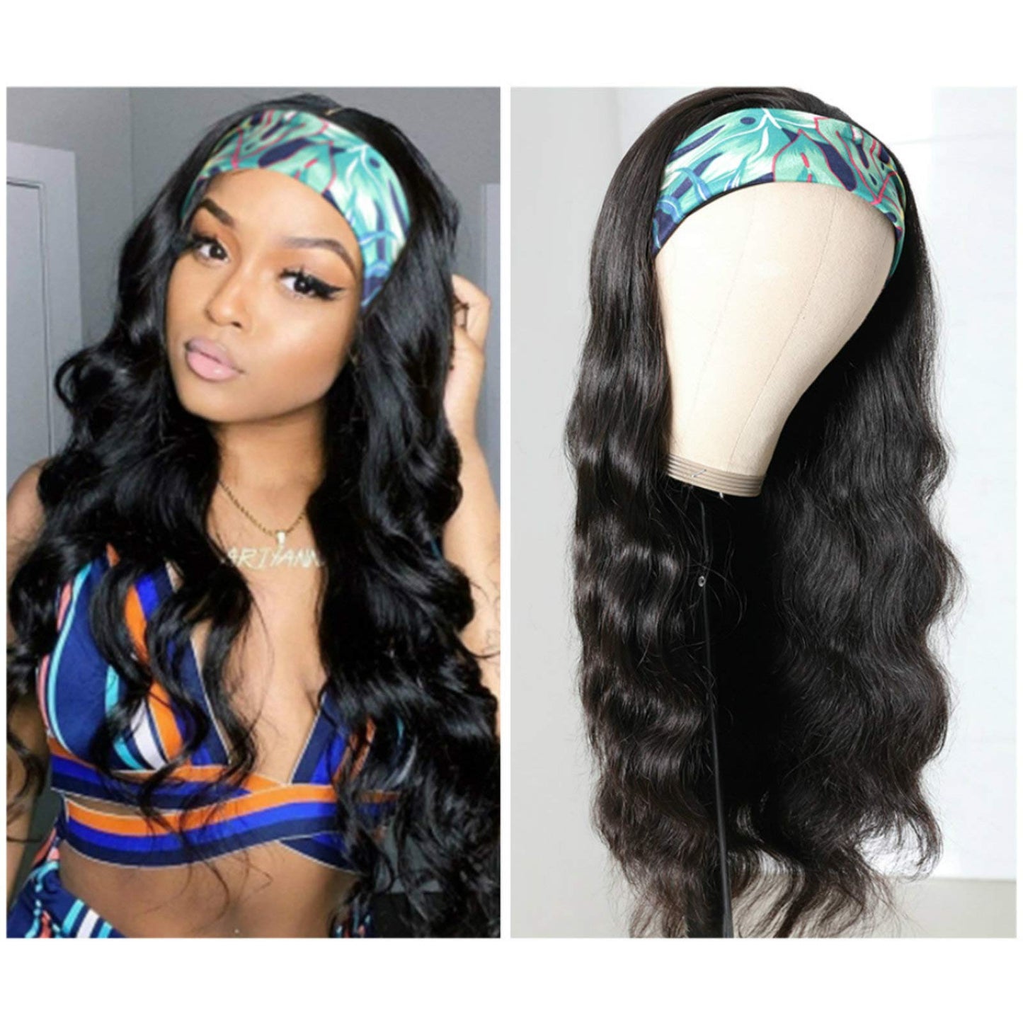 Trilumity Headband For Body Wave Human Hair - Natural Color Hair Replacement Wig
