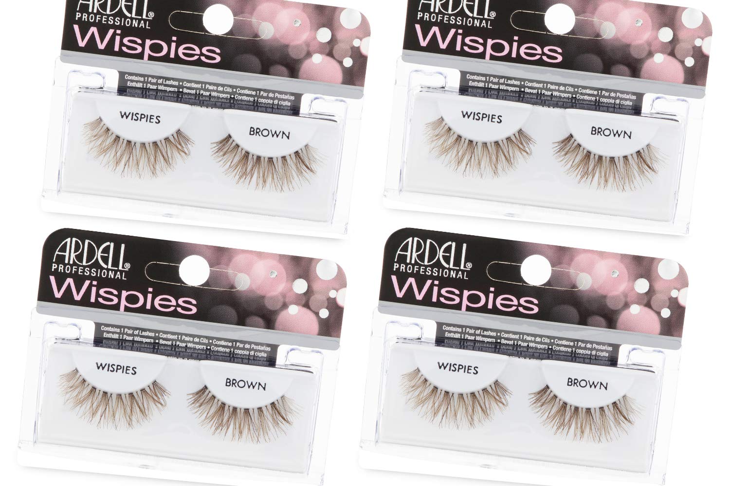 Trilumity Brown Look Lightweight Wispy Faux Mink Fiber - Black False Lashes