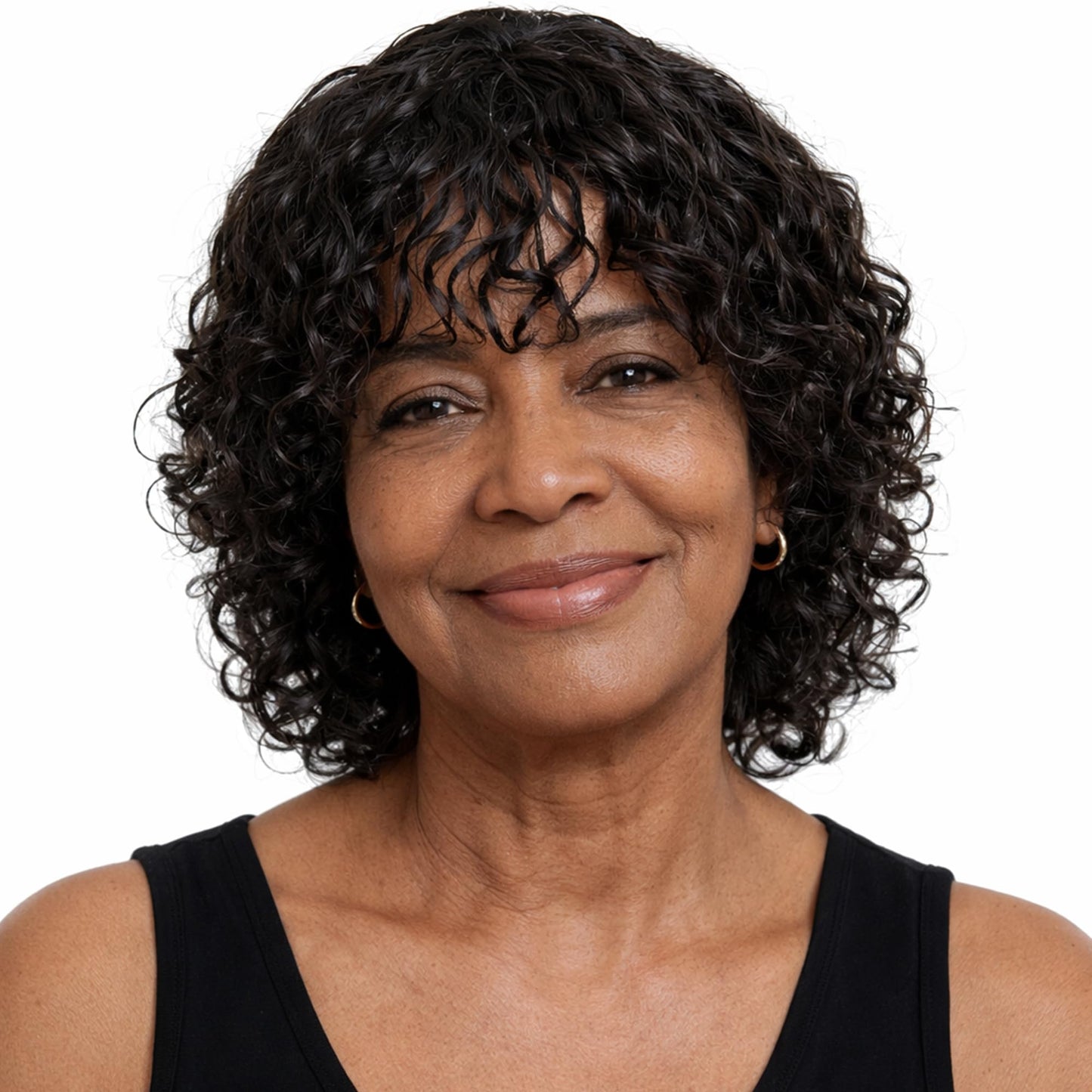 Trilumity Glueless Short Water With Water Wave Human Hair - Natural Black Hair Replacement Wig