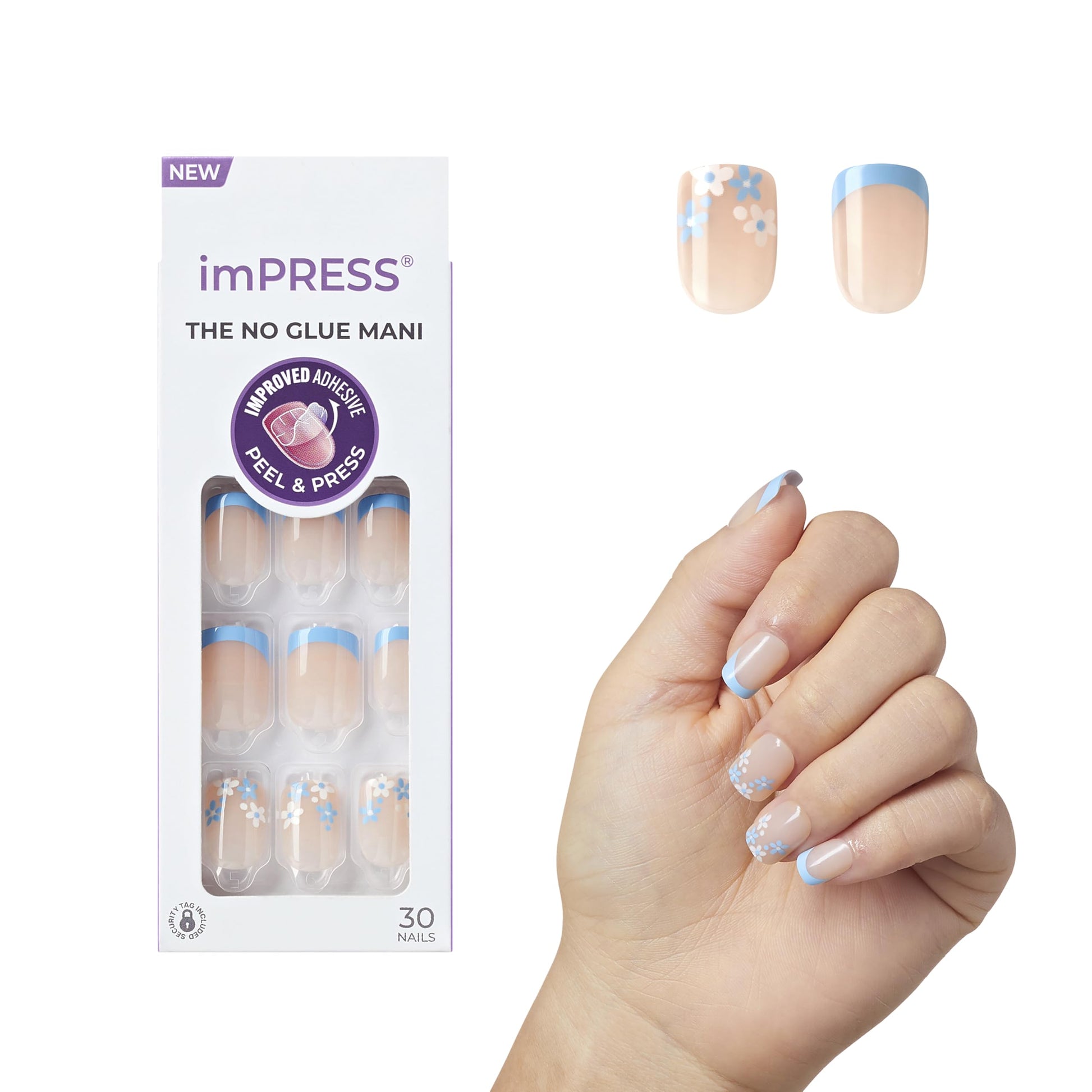 Trilumity No Glue Mani French Short Squoval Gel - Bare French Press On Nails