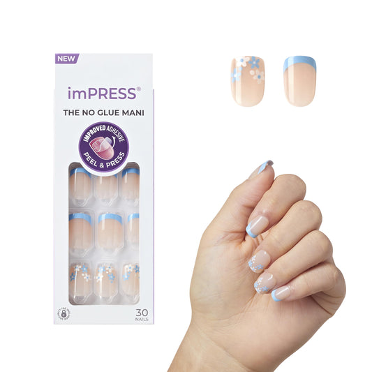 Trilumity No Glue Mani French Short Squoval Gel - Bare French Press On Nails