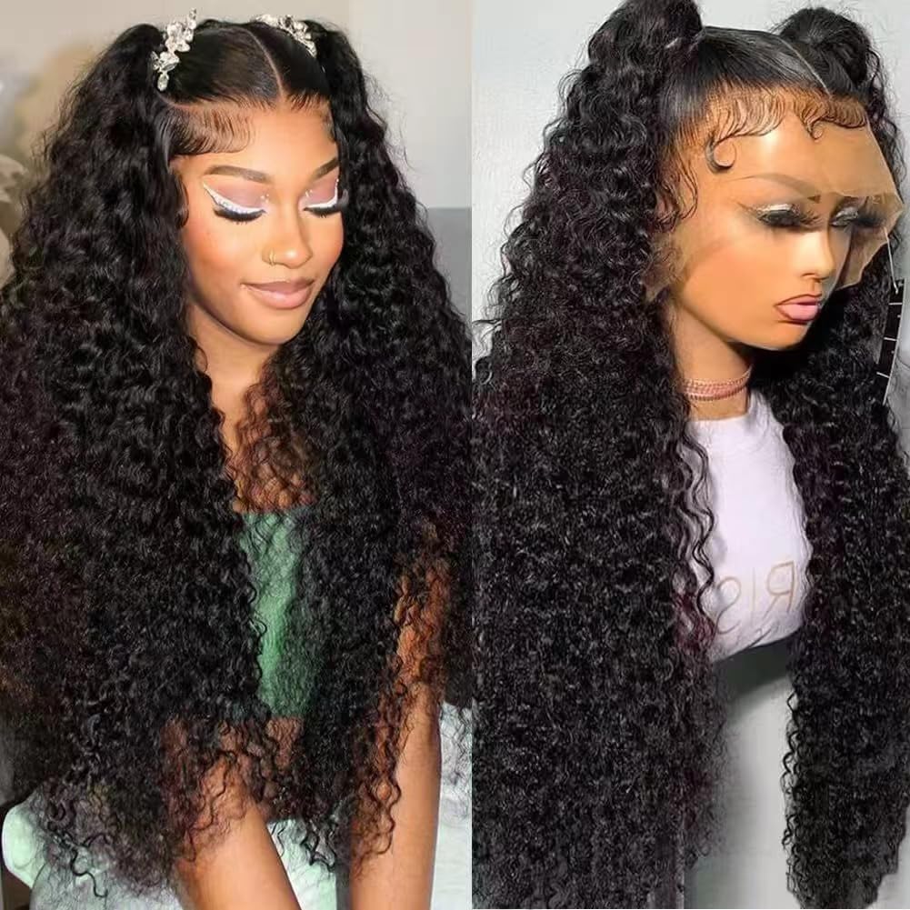 Trilumity Water 13X6 Part 200 Water Wave Human Hair - Natural Black Hair Replacement Wig
