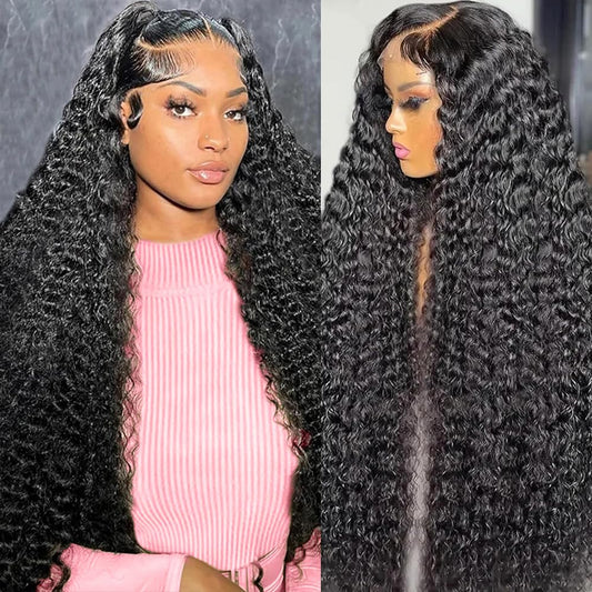 Trilumity 13X6 Wet And Wavy Deep Wave Brazilian Virgin Hair - Natural Black Hair Replacement Wig