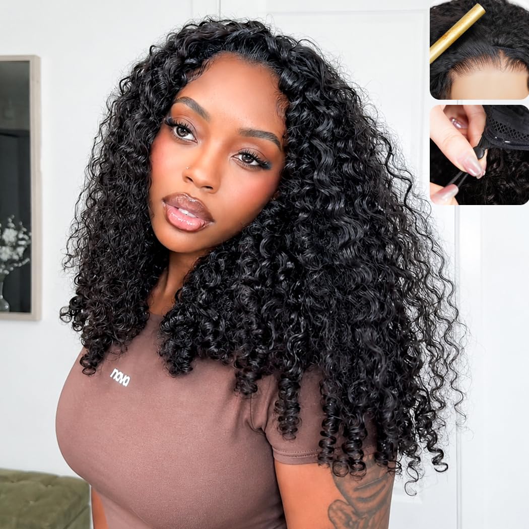 Trilumity Burmese Half Wear And Curly Human Hair - Natural Black Hair Replacement Wig