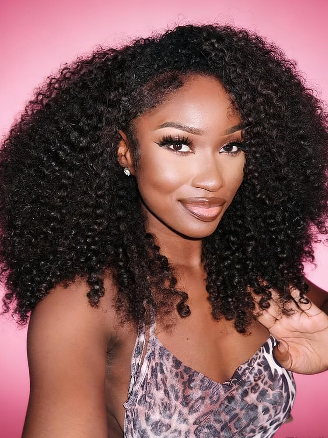 Trilumity Kinky Half For Balck Curly Human Hair - Natural Black Hair Replacement Wig