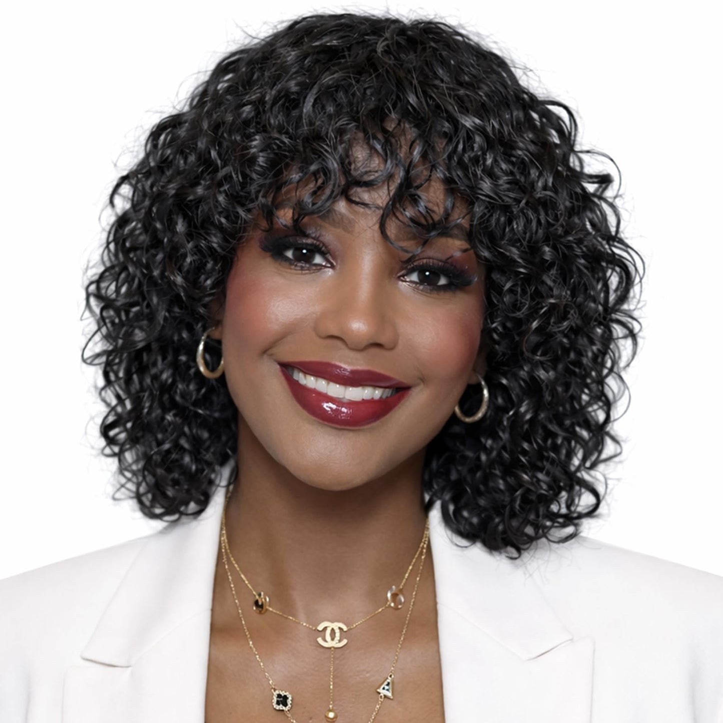 Trilumity Onepart Short Water With Water Wave Human Hair - Natural Black Hair Replacement Wig