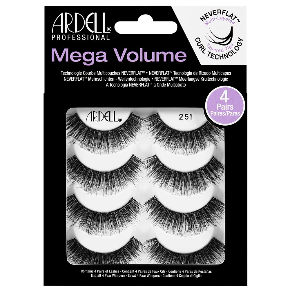 Trilumity Mega Volume 251 Strip Faux Mink Fiber - Black False Lashes