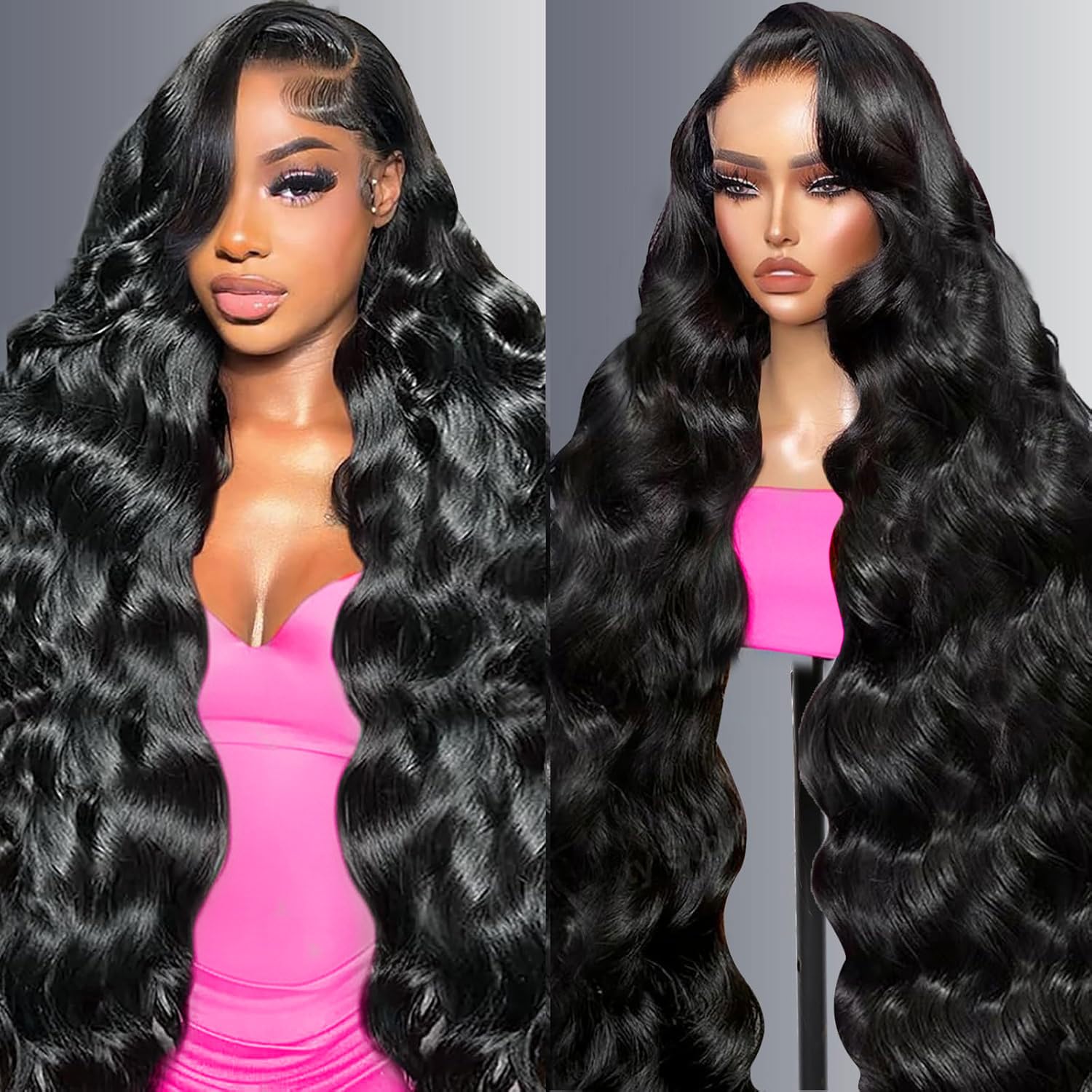 Trilumity 13X6 Thick Real Virgin Body Wave 100% Human Hair - Natural Black Hair Replacement Wig