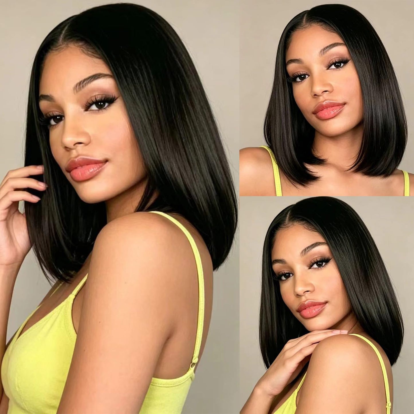 Trilumity Glueless Bob For Straight Human Hair - Natural Black Hair Replacement Wig