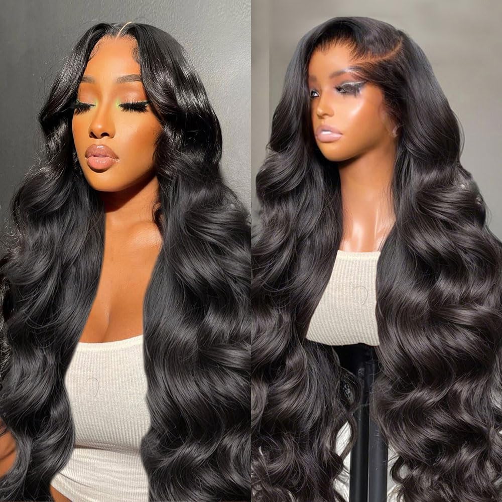 Trilumity 13X6 Hd Transparent Al Body Wave Human Hair - Natural Black Hair Replacement Wig