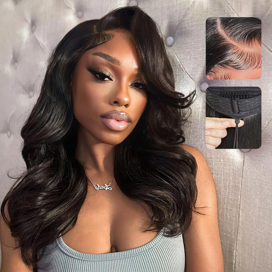 Trilumity Layered Cut C Loose Wave Human Hair - Natural Black Hair Replacement Wig
