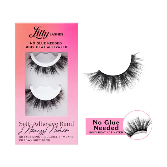 Trilumity 3D Self Adhesive Natural Faux Mink - Black False Lashes